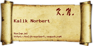 Kalik Norbert névjegykártya
