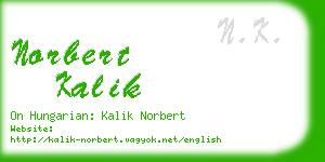 norbert kalik business card